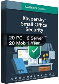 Kaspersky Small Office Security Version 7 - 20PCs + 20Mobs + 2Servers  + 20 Password Managers - 1 Year [EU]