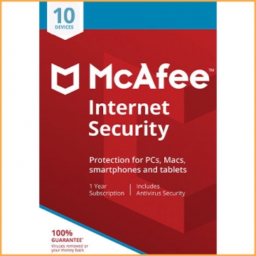 McAfee Internet Security -10 장치 -1 년