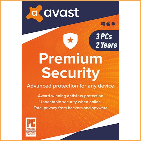 Avast Premium Security 3 PCs  2 Years