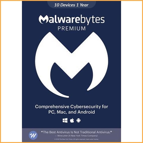 Malwarebytes Premium - 10 Devices - 1 Year