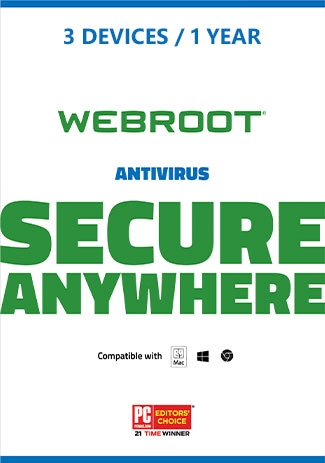 Webroot SecureAnywhere AntiVirus - 3 Devices - 1 Year [EU]