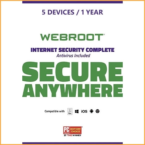 Webroot SecureAnywhere Internet Security Complete - 5 Devices - 1 Year [EU]