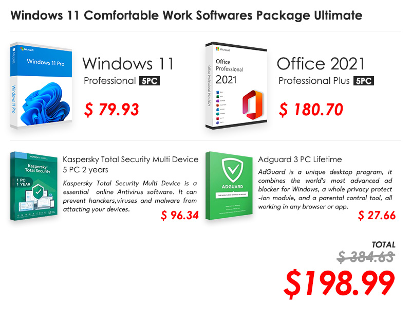 Buy Windows 11 Comfortable Work Softwares Package Ultimate