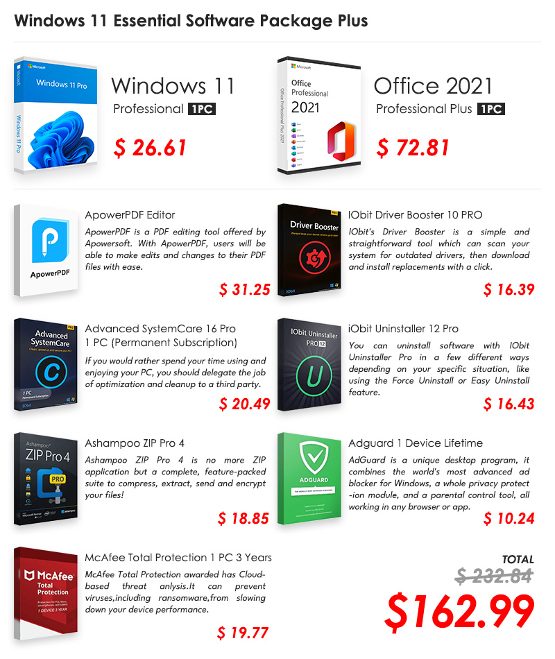 Buy Windows 11 Essential Software Package Plus
