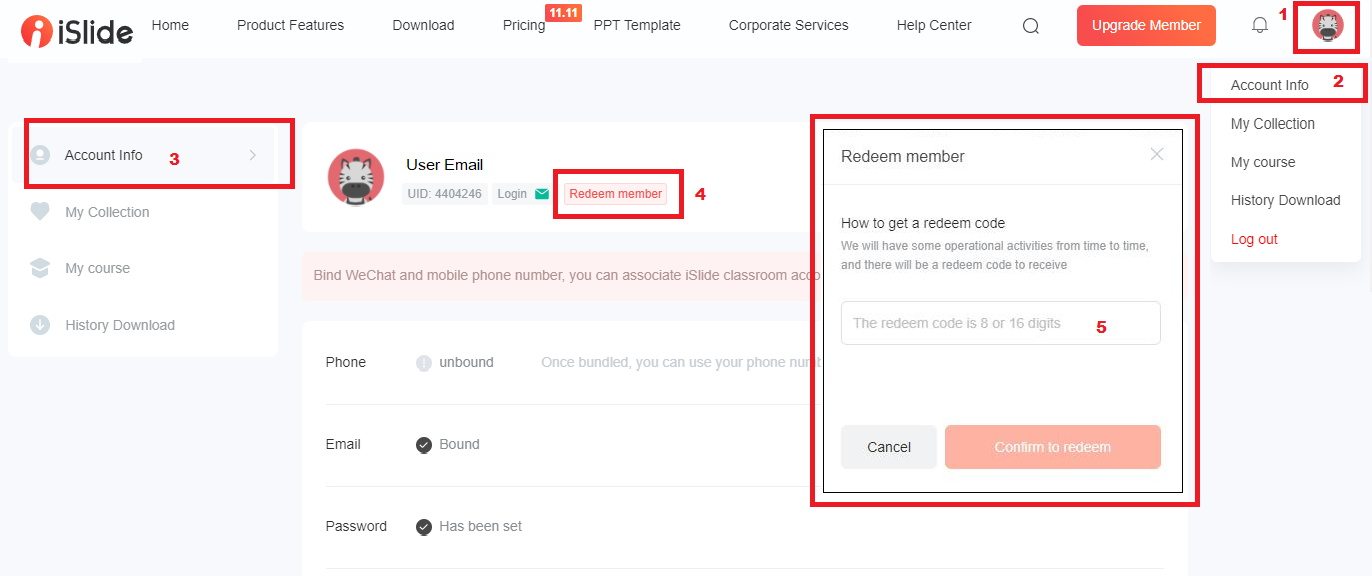 how to redeem islide premium code