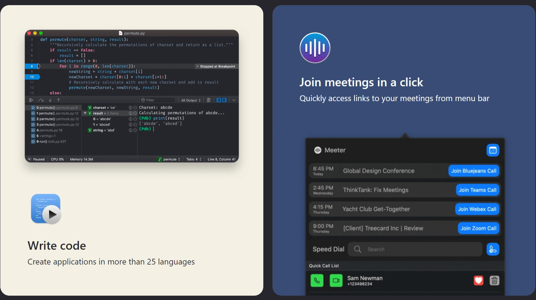 Write code | Join meetings in a click